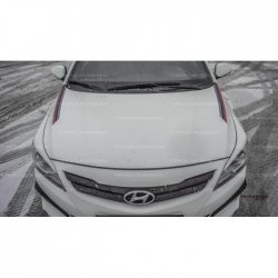 1 499 р. Реснички на фары HS1 Hyundai Solaris RBr седан дорестайлинг (2010-2014) (Неокрашенные)  с доставкой в г. Кемерово. Увеличить фотографию 2