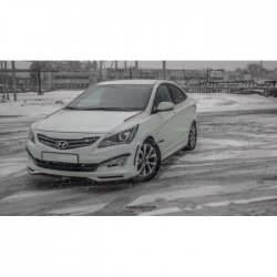 1 499 р. Реснички на фары HS1 Hyundai Solaris RBr седан дорестайлинг (2010-2014) (Неокрашенные)  с доставкой в г. Кемерово. Увеличить фотографию 5