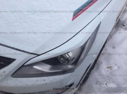 1 499 р. Реснички на фары HS1 Hyundai Solaris RBr седан дорестайлинг (2010-2014) (Неокрашенные)  с доставкой в г. Кемерово. Увеличить фотографию 6