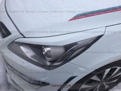 1 499 р. Реснички на фары HS1 Hyundai Solaris RBr седан дорестайлинг (2010-2014) (Неокрашенные)  с доставкой в г. Кемерово. Увеличить фотографию 7