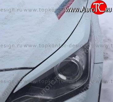 1 499 р. Реснички на фары HS1 Hyundai Solaris RBr седан дорестайлинг (2010-2014) (Неокрашенные)  с доставкой в г. Кемерово