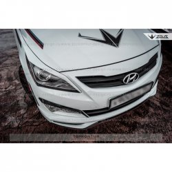 1 499 р. Реснички на фары Zeus Hyundai Solaris RBr седан дорестайлинг (2010-2014) (Неокрашенные)  с доставкой в г. Кемерово. Увеличить фотографию 5