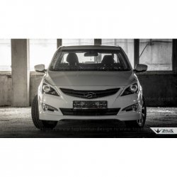 1 499 р. Реснички на фары Zeus Hyundai Solaris RBr седан дорестайлинг (2010-2014) (Неокрашенные)  с доставкой в г. Кемерово. Увеличить фотографию 6
