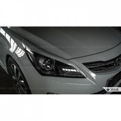 1 499 р. Реснички на фары Zeus Hyundai Solaris RBr седан дорестайлинг (2010-2014) (Неокрашенные)  с доставкой в г. Кемерово. Увеличить фотографию 9