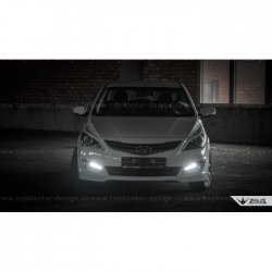 1 499 р. Реснички на фары Zeus Hyundai Solaris RBr седан дорестайлинг (2010-2014) (Неокрашенные)  с доставкой в г. Кемерово. Увеличить фотографию 10