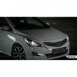 1 499 р. Реснички на фары Zeus Hyundai Solaris RBr седан дорестайлинг (2010-2014) (Неокрашенные)  с доставкой в г. Кемерово. Увеличить фотографию 11