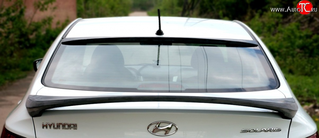 6 529 р. Спойлер Драйв  Hyundai Solaris  RBr (2010-2017) седан дорестайлинг, седан рестайлинг (Неокрашенный)  с доставкой в г. Кемерово