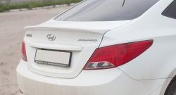 3 689 р. Средний лип спойлер Drive  Hyundai Solaris  RBr (2010-2014) седан дорестайлинг (Неокрашенный)  с доставкой в г. Кемерово. Увеличить фотографию 2