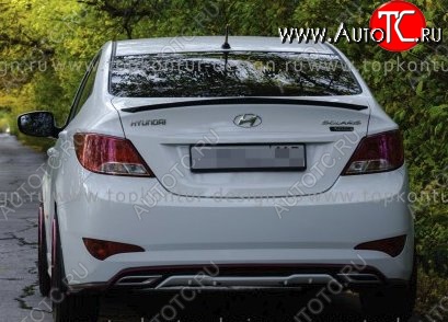 4 499 р. Лип спойлер HS1 Hyundai Solaris RBr седан дорестайлинг (2010-2014) (Неокрашенный)  с доставкой в г. Кемерово