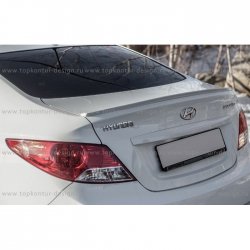 4 499 р. Лип спойлер HS-2 Hyundai Solaris RBr седан дорестайлинг (2010-2014) (Неокрашенный)  с доставкой в г. Кемерово. Увеличить фотографию 6