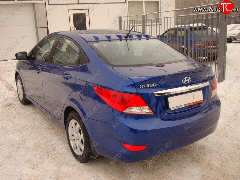 5 949 р. Лип спойлер SPORTEST Hyundai Solaris RBr седан дорестайлинг (2010-2014) (Неокрашенный)  с доставкой в г. Кемерово