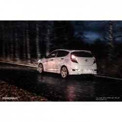 4 699 р. Спойлер TopKontur Design Hyundai Solaris RBr хэтчбэк рестайлинг (2014-2017) (Неокрашенный)  с доставкой в г. Кемерово. Увеличить фотографию 2