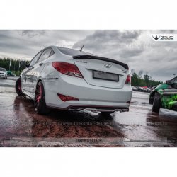 5 399 р. Лип спойлер Zeus  Hyundai Solaris  RBr (2010-2014) седан дорестайлинг (Неокрашенный)  с доставкой в г. Кемерово. Увеличить фотографию 2
