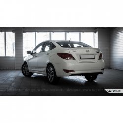 5 399 р. Лип спойлер Zeus  Hyundai Solaris  RBr (2010-2014) седан дорестайлинг (Неокрашенный)  с доставкой в г. Кемерово. Увеличить фотографию 3