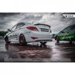 5 399 р. Лип спойлер Zeus  Hyundai Solaris  RBr (2010-2014) седан дорестайлинг (Неокрашенный)  с доставкой в г. Кемерово. Увеличить фотографию 4