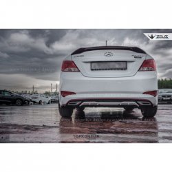 5 399 р. Лип спойлер Zeus  Hyundai Solaris  RBr (2010-2014) седан дорестайлинг (Неокрашенный)  с доставкой в г. Кемерово. Увеличить фотографию 5