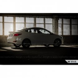 5 399 р. Лип спойлер Zeus  Hyundai Solaris  RBr (2010-2014) седан дорестайлинг (Неокрашенный)  с доставкой в г. Кемерово. Увеличить фотографию 11