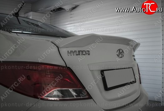 5 399 р. Лип спойлер Zeus  Hyundai Solaris  RBr (2010-2014) седан дорестайлинг (Неокрашенный)  с доставкой в г. Кемерово
