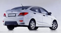 13 499 р. Задний бампер Sport  Hyundai Solaris  RBr (2010-2014) седан дорестайлинг (Неокрашенный)  с доставкой в г. Кемерово. Увеличить фотографию 3