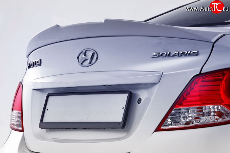 5 799 р. Лип спойлер Style  Hyundai Solaris  RBr (2010-2017) седан дорестайлинг, седан рестайлинг (Неокрашенный)  с доставкой в г. Кемерово