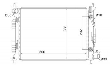 Радиатор двигателя (трубчатый, МКПП/АКПП) SAT Hyundai Solaris RBr седан дорестайлинг (2010-2014)