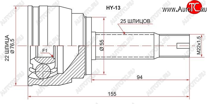 1 499 р. ШРУС (Россия) SAT (наружный) KIA Rio 2 JB дорестайлинг, хэтчбэк 5 дв. (2005-2009)  с доставкой в г. Кемерово