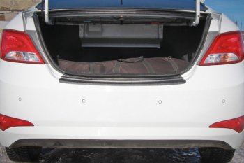 1 189 р. Накладка защитная на задний бампер Yuago Hyundai Solaris RBr седан рестайлинг (2014-2017)  с доставкой в г. Кемерово. Увеличить фотографию 2