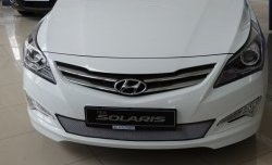 1 539 р. Сетка на бампер Russtal (хром)  Hyundai Solaris  RBr (2014-2017) седан рестайлинг  с доставкой в г. Кемерово. Увеличить фотографию 4