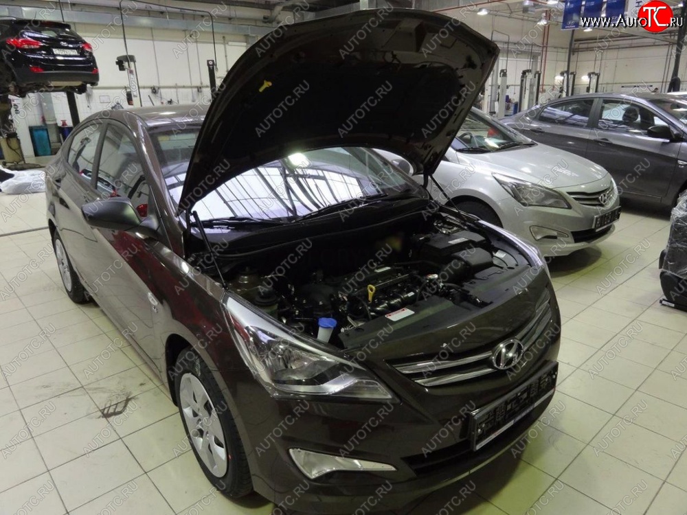 2 199 р. Газовые упоры капота Berkut Hyundai Solaris RBr седан рестайлинг (2014-2017)  с доставкой в г. Кемерово