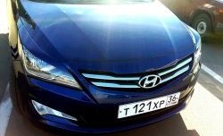 679 р. Реснички на фары Кураж  Hyundai Solaris  RBr (2014-2017) седан рестайлинг (Неокрашенные)  с доставкой в г. Кемерово. Увеличить фотографию 5