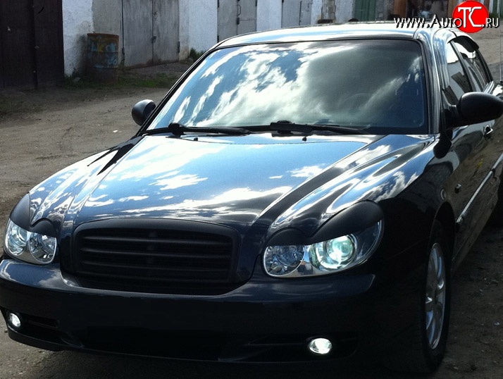 1 699 р. Реснички на фары M-VRS 3 Hyundai Sonata EF рестайлинг ТагАЗ (2001-2013) (Неокрашенные)  с доставкой в г. Кемерово