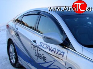 611 р. Дефлекторы окон (ветровики) Novline 4 шт  Hyundai Sonata  YF (2009-2014)  с доставкой в г. Кемерово