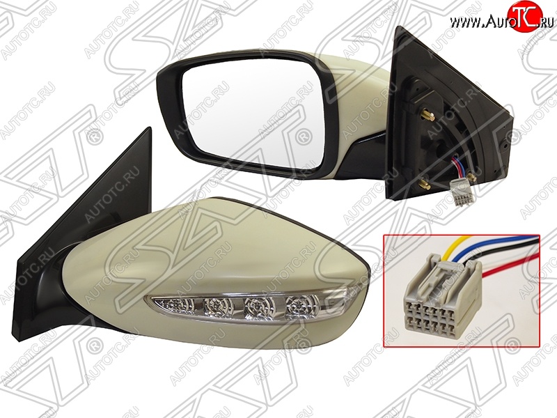 1 439 р. Боковое левое зеркало заднего вида SAT (указатель поворота, 5 контактов) Hyundai Sonata YF (2009-2014) (Неокрашенное)  с доставкой в г. Кемерово