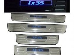 5 349 р. Накладки на порожки автомобиля СТ Hyundai Tucson LM (2010-2017)  с доставкой в г. Кемерово. Увеличить фотографию 2
