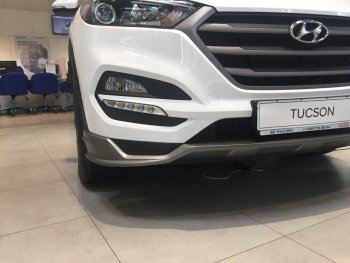 5 649 р. Накладка на передний бампер АвтоКрат  Hyundai Tucson  TL (2015-2018) дорестайлинг (Неокрашенная)  с доставкой в г. Кемерово. Увеличить фотографию 2