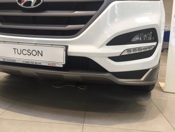 5 649 р. Накладка на передний бампер АвтоКрат  Hyundai Tucson  TL (2015-2018) дорестайлинг (Неокрашенная)  с доставкой в г. Кемерово. Увеличить фотографию 4