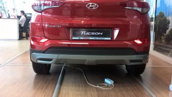 Накладка на задний бампер АвтоКрат Hyundai Tucson  TL (2015-2018) дорестайлинг