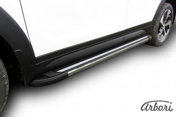 Порожки для ног Arbori Luxe Black Hyundai Tucson TL дорестайлинг (2015-2018)