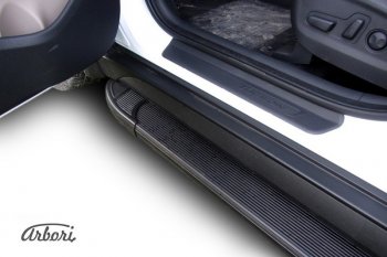 11 609 р. Порожки для ног Arbori Optima Black Hyundai Tucson TL дорестайлинг (2015-2018)  с доставкой в г. Кемерово. Увеличить фотографию 2