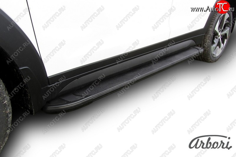11 609 р. Порожки для ног Arbori Optima Black Hyundai Tucson TL дорестайлинг (2015-2018)  с доставкой в г. Кемерово