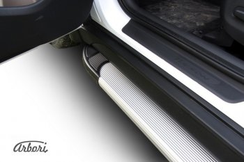 10 979 р. Порожки для ног Arbori Optima Silver Hyundai Tucson TL дорестайлинг (2015-2018)  с доставкой в г. Кемерово. Увеличить фотографию 2