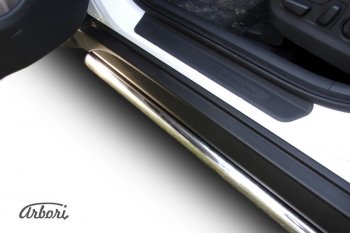 13 049 р. Защита штатных порогов Arbori (нержавейка, d57 mm). Hyundai Tucson TL дорестайлинг (2015-2018)  с доставкой в г. Кемерово. Увеличить фотографию 2