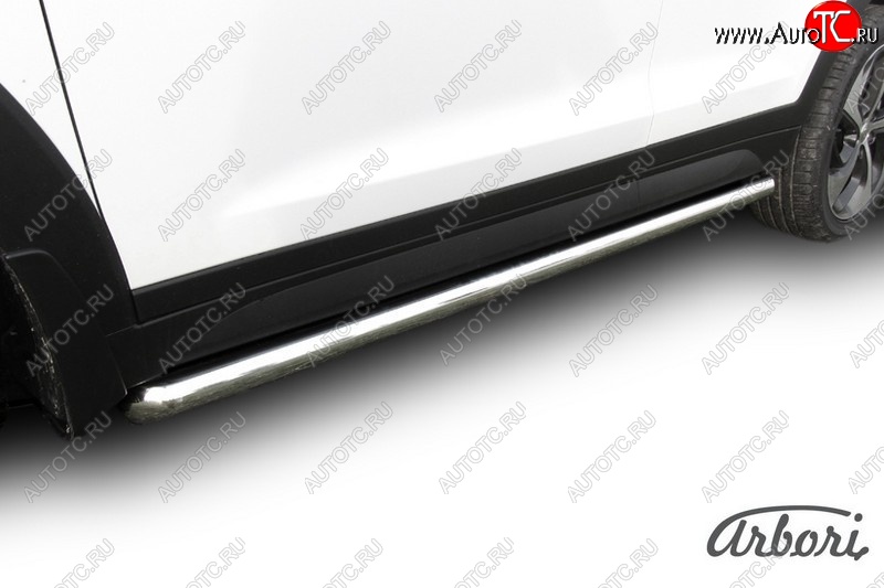 13 049 р. Защита штатных порогов Arbori (нержавейка, d57 mm). Hyundai Tucson TL дорестайлинг (2015-2018)  с доставкой в г. Кемерово