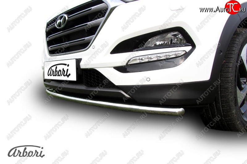11 789 р. Защита переднего бампера Arbori (нержавейка, 1 труба d42 mm). Hyundai Tucson TL дорестайлинг (2015-2018)  с доставкой в г. Кемерово