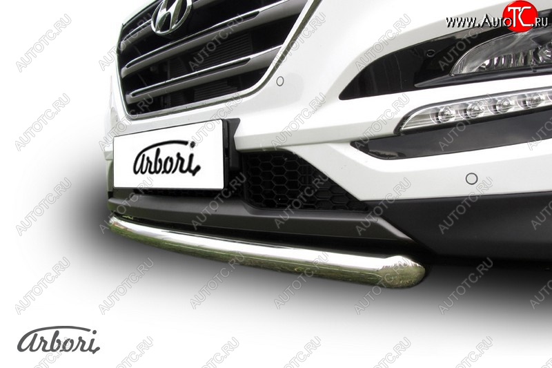 14 291 р. Защита переднего бампера Arbori (нержавейка, 1 труба d57 mm). Hyundai Tucson TL дорестайлинг (2015-2018)  с доставкой в г. Кемерово