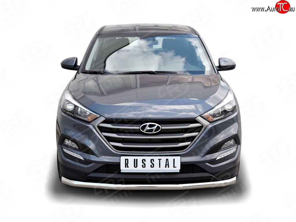 15 449 р. Одинарная защита переднего бампера диаметром 63 мм Russtal Hyundai Tucson TL дорестайлинг (2015-2018)  с доставкой в г. Кемерово