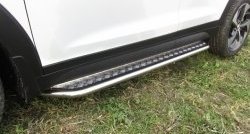 Широкая защита порогов Slitkoff Hyundai Tucson  TL (2015-2018) дорестайлинг