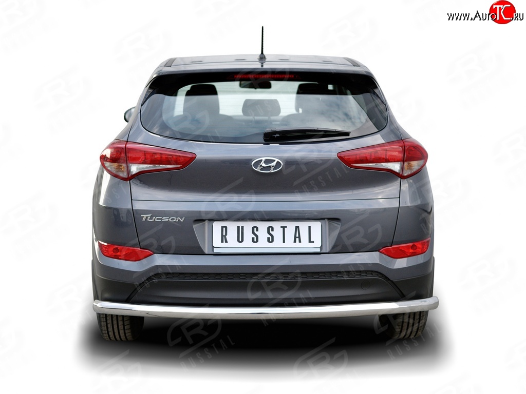 15 749 р. Защита заднего бампера (Ø63 мм длинная, нержавейка) SLITKOFF  Hyundai Tucson  TL (2015-2018) дорестайлинг  с доставкой в г. Кемерово