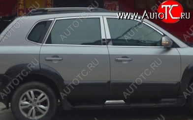 4 749 р. Накладки на центральные стойки дверей СТ Hyundai Tucson JM (2004-2010) (Неокрашенные)  с доставкой в г. Кемерово