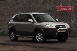 18 764 р. Защита переднего бампера Souz-96 (d76)  Hyundai Tucson  JM (2004-2010)  с доставкой в г. Кемерово. Увеличить фотографию 3